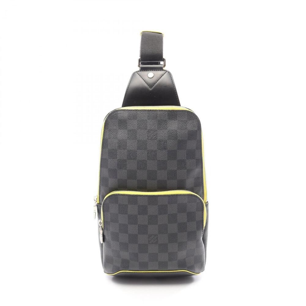 Louis Vuitton Avenue Sling Bag, Damier Graphite, Waist Body Handbag, Coated C...